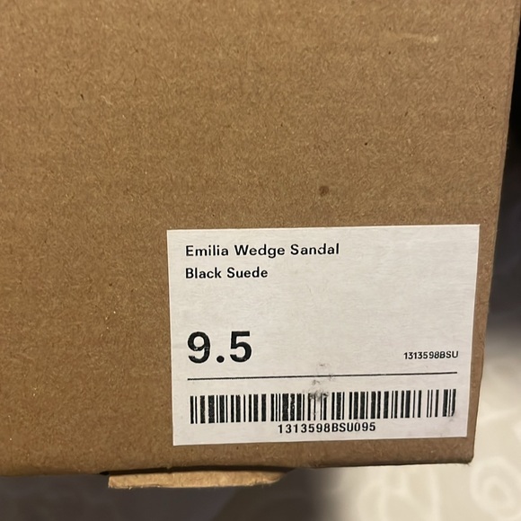 Reformation Emilia Wedge Sandal Black Suede Size 9.5 Brand New, Never Worn - Picture 8 of 8